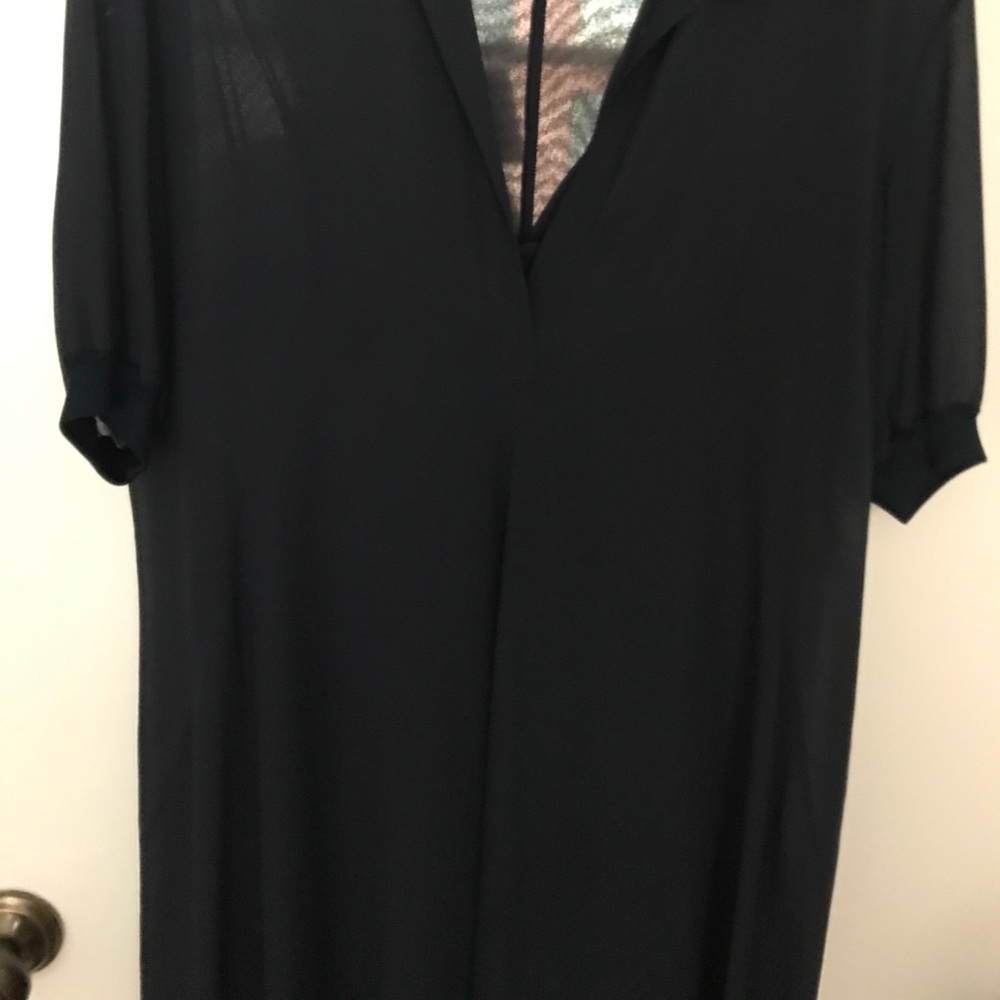 Hermès navy blue silk with under slip